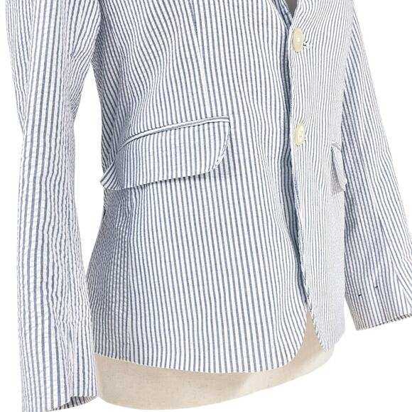 BROOKS BROTHERS Seersucker 2-Button Blazer Size 12 *runs 1-2 sizes small* - Picture 3 of 8